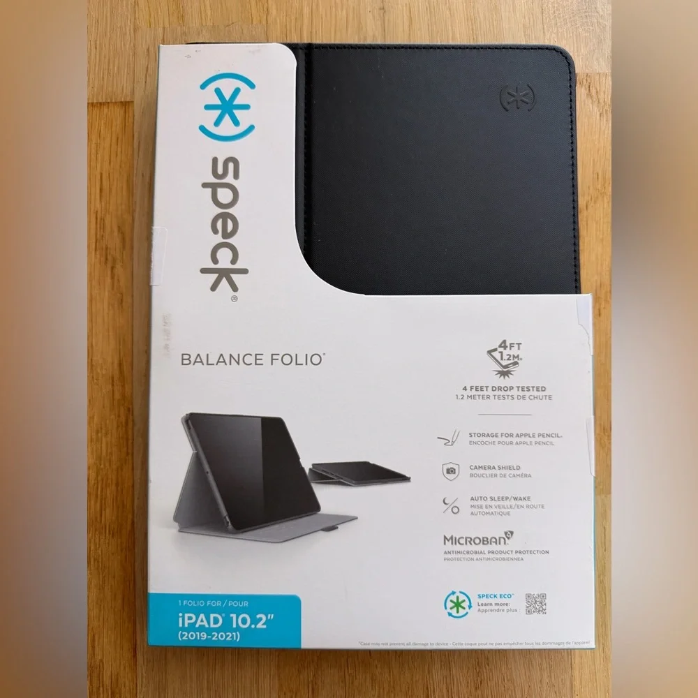 Speck Balance Folio Black Tablet Case - Protective Folio for iPad 10.2 NWT